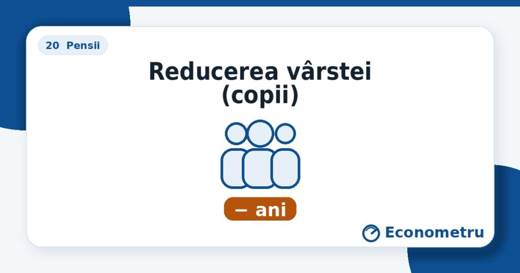 Reducerea vârstei (copii) — iconiță familie + „−ani”.